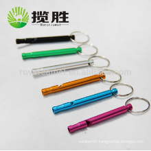Wholesale Whistle Aluminium Mini Long Whistle Keychain Keyring Camping Survival Whistle